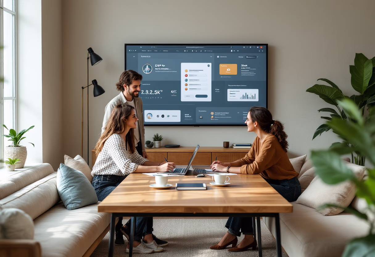 image of diverse business team working (for an erp company)